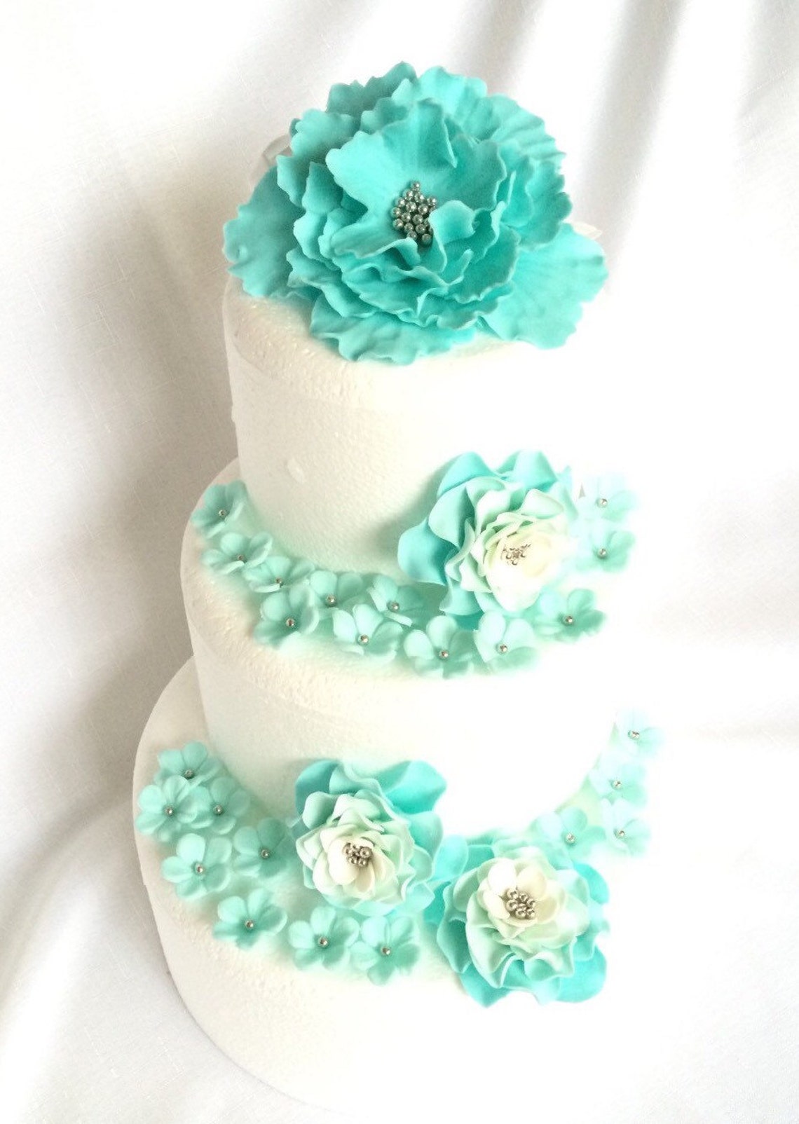 Wedding Cake Flowers 28pcs Cake Topper Toppers Edible Fondant Etsy