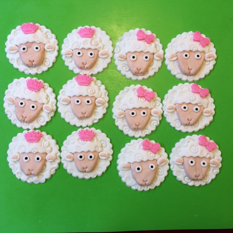 Lamb Cupcake Toppers 12pcs Sheep Baby Shower Decorations Etsy