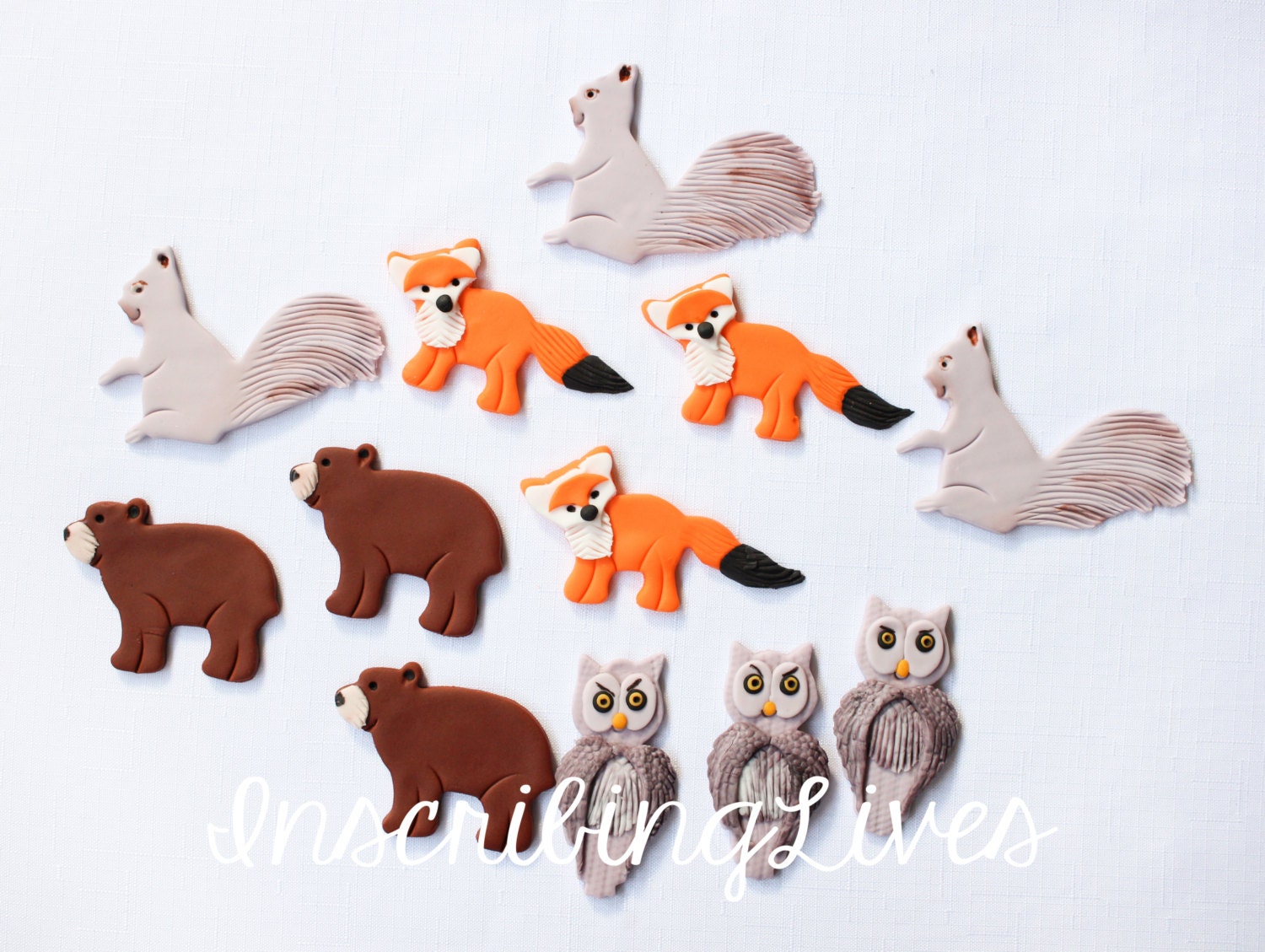 12 woodland animal cupcake toppers edible fondant forest Etsy