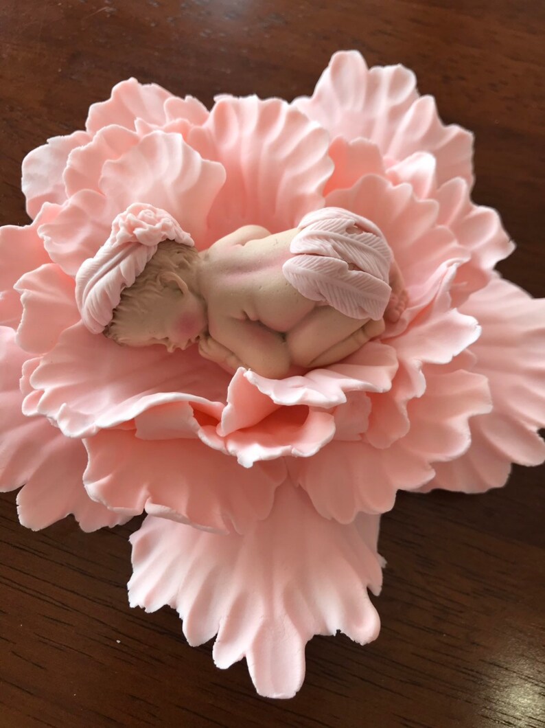 Boho Baby Shower Cake Topper Girl Blush Pink Peony Baby On Etsy
