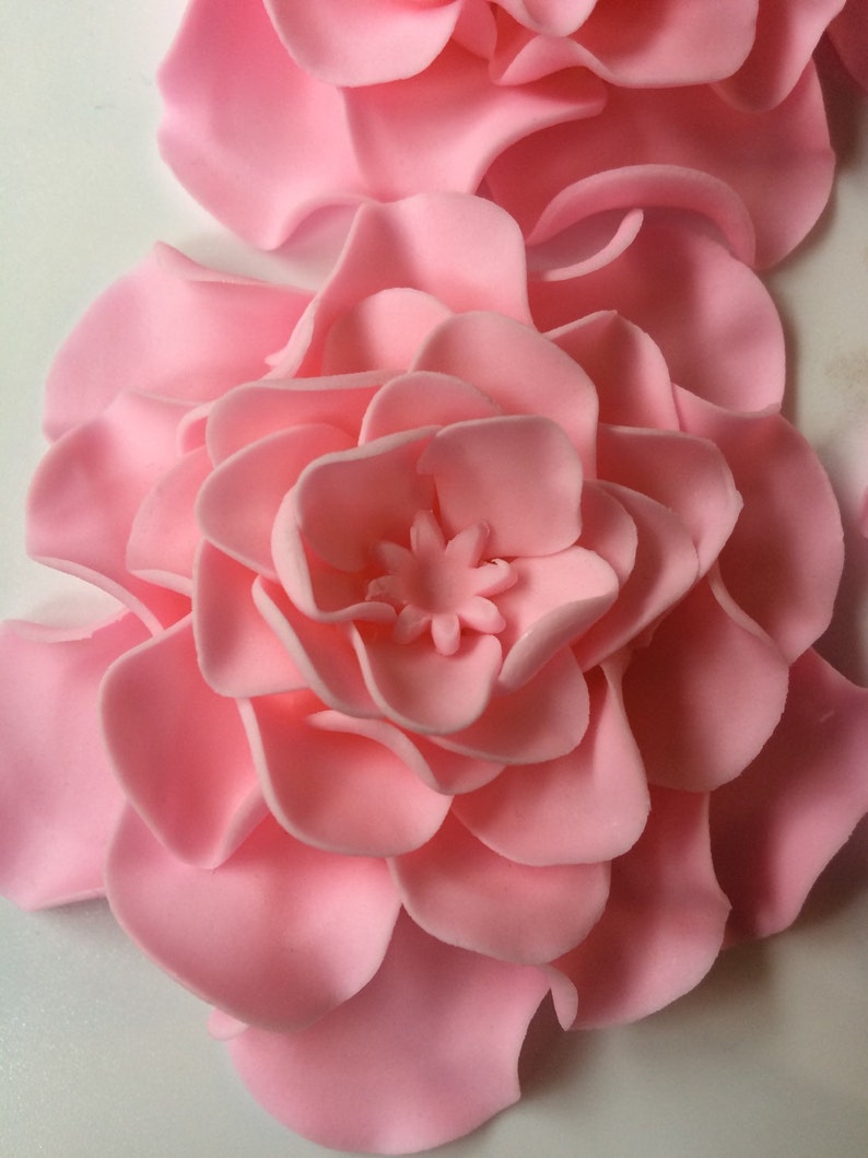 Edible fondant flowers 6pcs large baby pink rose flower Etsy