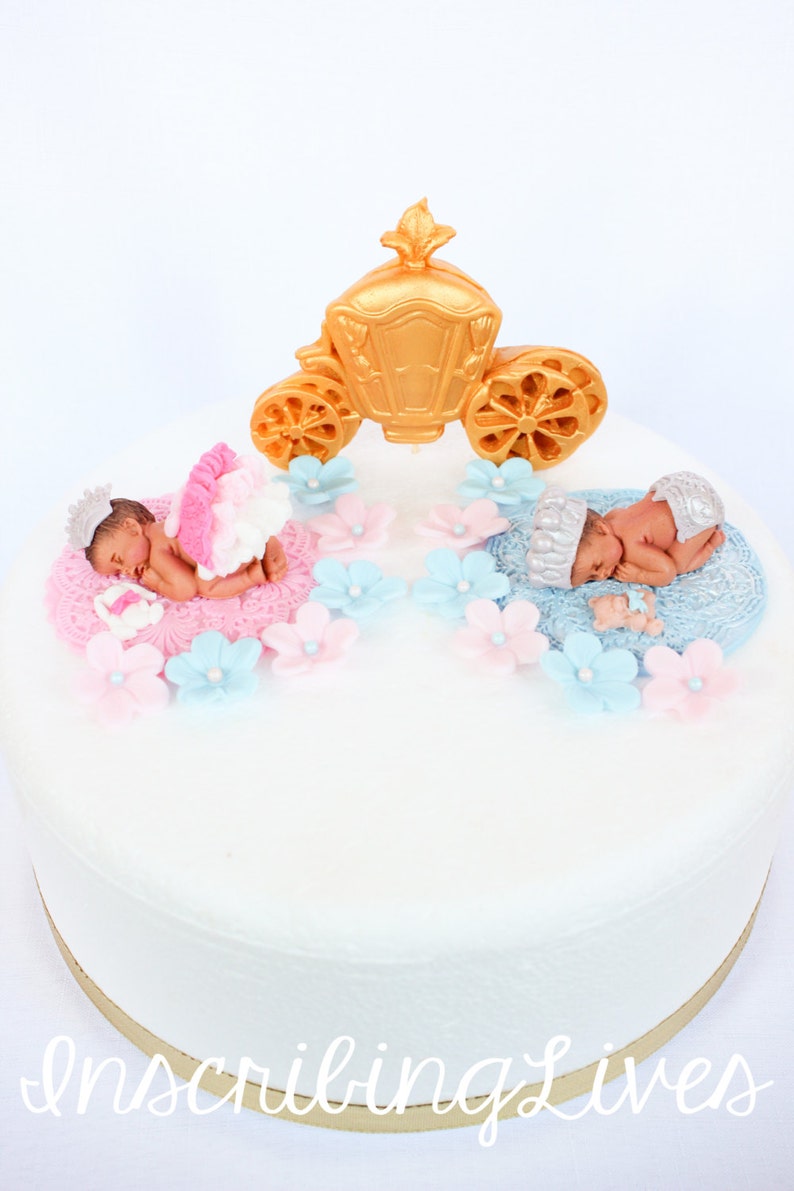 Prince And Princess Fondant Twin Baby Cake Topper Royalty Baby Etsy Prince And Princess Fondant Twin Baby Cake Topper Royalty Baby Etsy