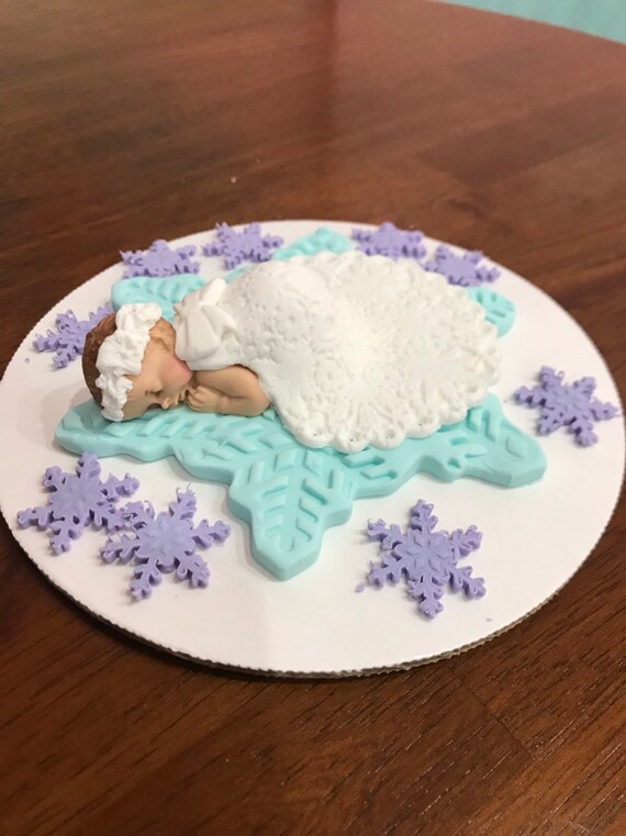 Snowflake Baby Shower Cake Topper Girl Princess Frozen Teal Winter Wonderland Fondant Edible Decorations Inscribinglives