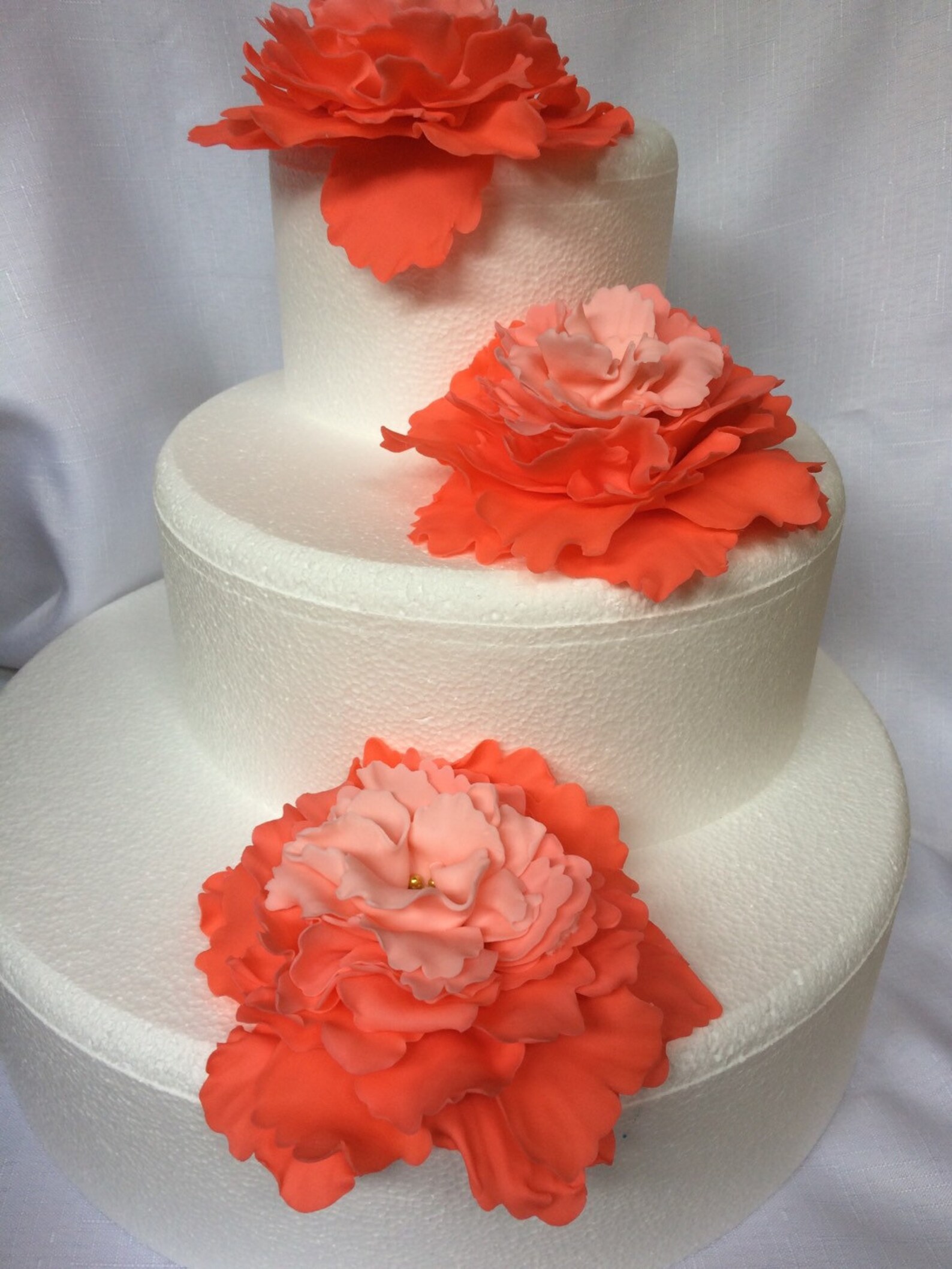 Wedding Cake Flowers 3pcs Edible Fondant Flower Cake Topper XL Etsy
