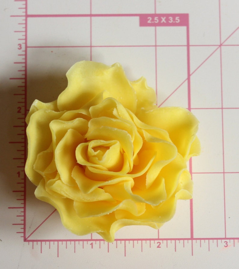 Yellow fondant roses 3pcs edible roses fondant flowers edible Etsy