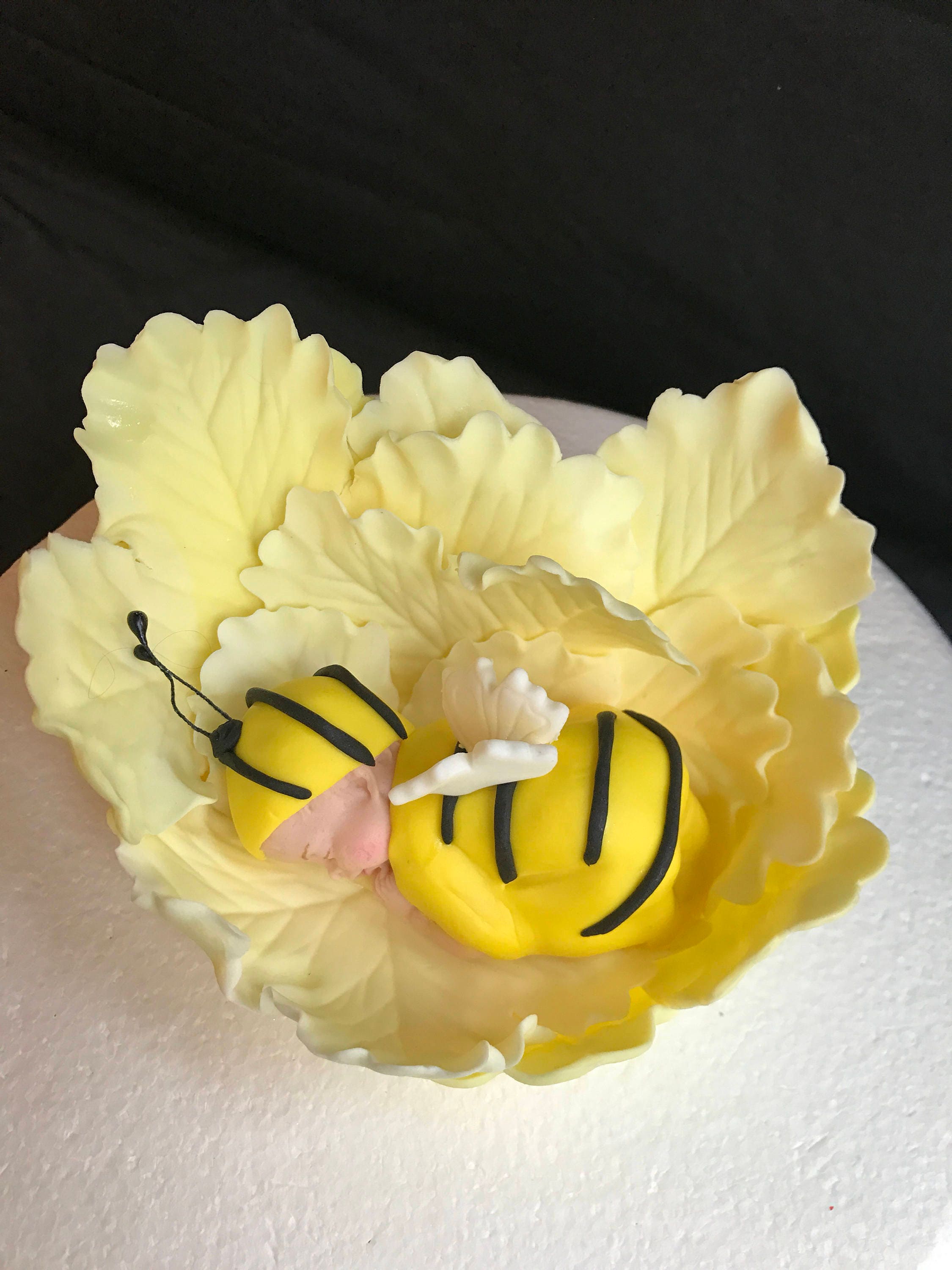 Bees Cakes Decorations- Bumble Bee Shaped Edible Hard Sugar Decorations, 48  pcs by RUS Candy Company