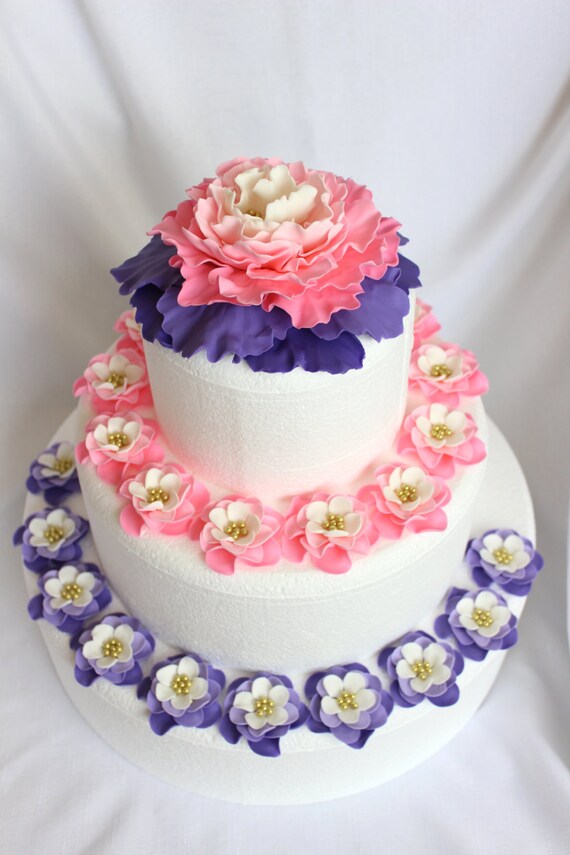 Fleurs Comestibles Decorations De Gateaux 25pcs Mariage Cake Etsy