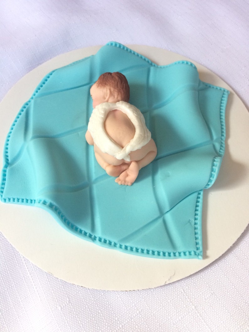 Angel Baby Shower Cake Topper Fondant Blanket Baby Cake Topper Etsy