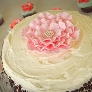 blush pink fondant flower cake topper vintage wedding edible decorations XL fondant flowers soft pink peony birthday baby bridal shower