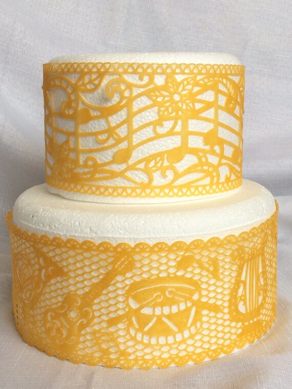 Gateau Dentelle 2 Bande 14 Sucre Comestible Notes De Musique Etsy
