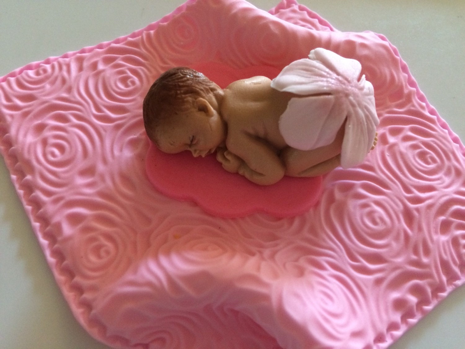 Baby Shower Cake Topper Girl Rose Blanket 3d Figures Edible Etsy