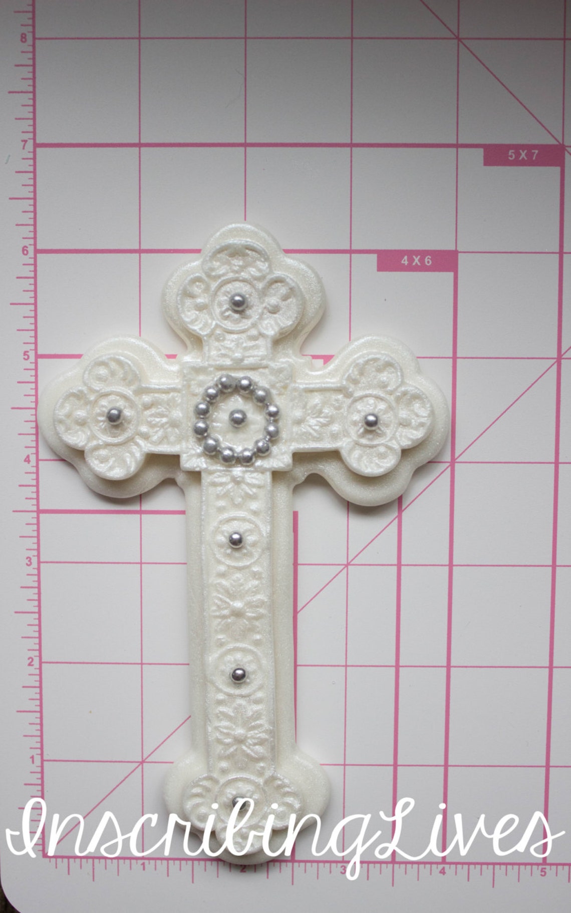 Christening Cake Topper Girl 28pcs Edible Pink Fondant Flower Etsy