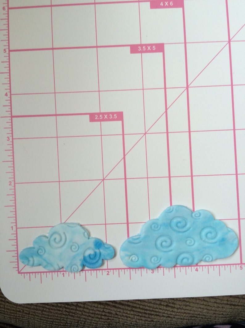 Wave cupcake toppers 12 edible fondant cloud cake topper ...