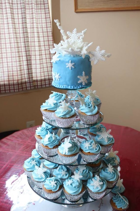 Snowflake Cake Topper 14pcs 3d Set Edible Fondant Snowflakes Etsy
