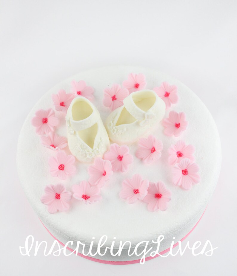 Weiße Taufe Kuchen Topper 20pcs Baby Schuhe Kuchen Topper ...