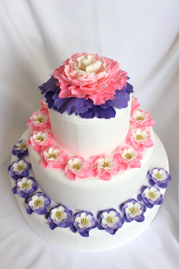 Fleurs Comestibles Decorations De Gateaux 25pcs Mariage Cake Etsy