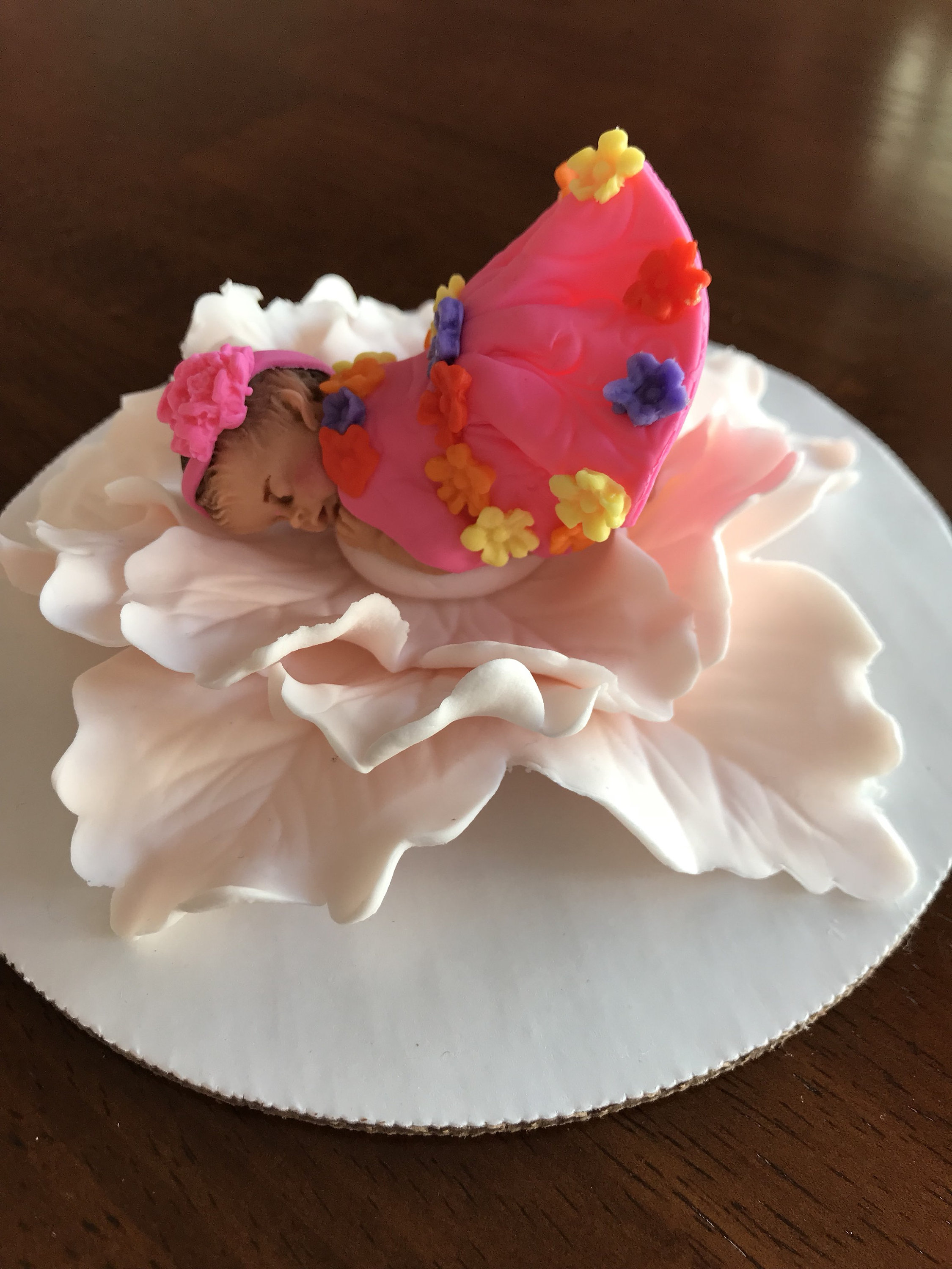 Fiesta Baby Shower Cake Topper Girl Pink Peony 3d Figures Etsy