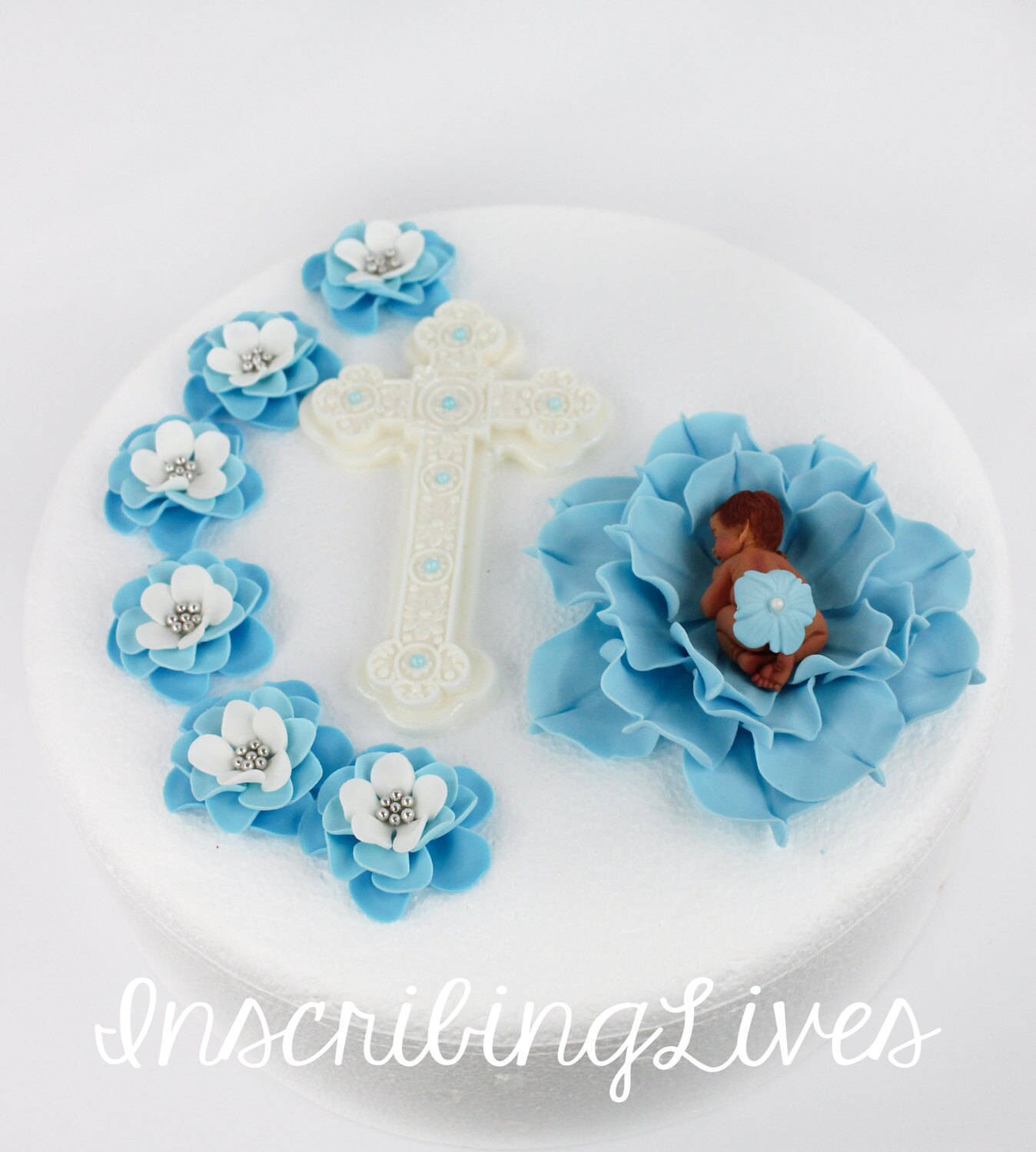 Baptism Cake Topper Boy Christening Cake Topper 9pcs Fondant Etsy