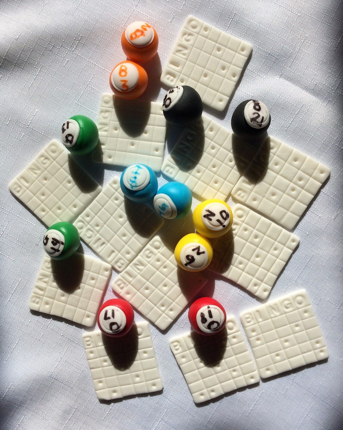 Bingo cupcake toppers 24pcs edible fondant cake topper Etsy