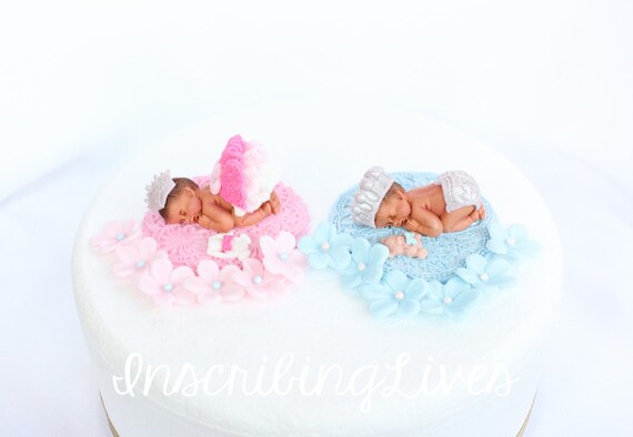Royalty Fondant Twin Baby Cake Topper Boy Baby Shower Cake Etsy Uk