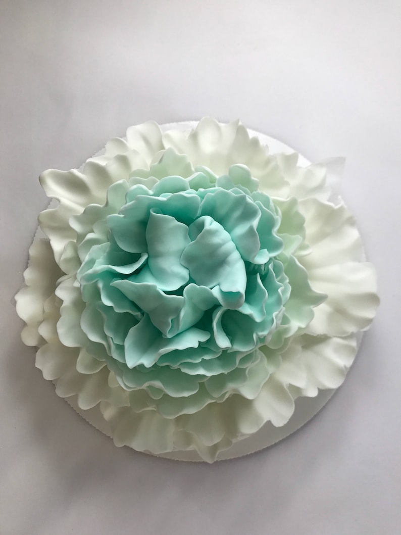Fondant Flowers XL Vintage Teal Ombre Peony Edible Flowers Etsy
