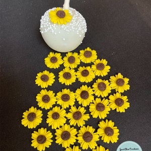 sugar flowers mini sunflower fondant flowers 36pcs tiny edible flowers vintage cupcake toppers decorations sweet 16 bridal shower wedding