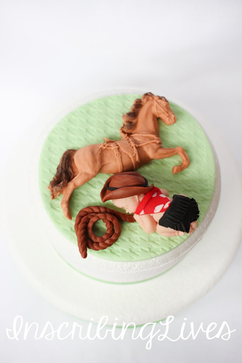 Cowboy Baby Shower Cake Topper Boy Cowboy Cake Topper Fondant Etsy