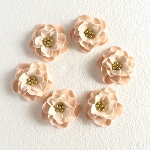 fondant flowers 12pcs Vintage cream gold Ombre edible cake cupcake toppers decorations  wedding birthday bridal shower shabby chic