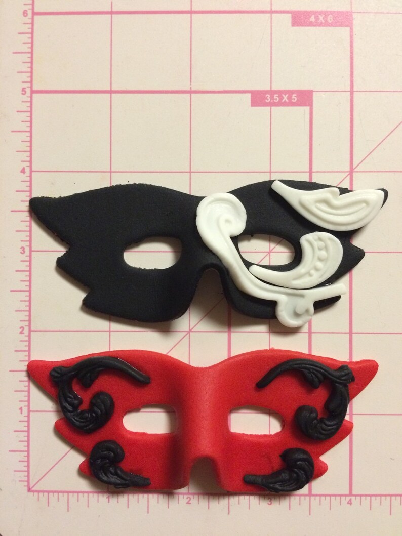 12 masquerade cupcake toppers mask edible fondant cake toppers Etsy