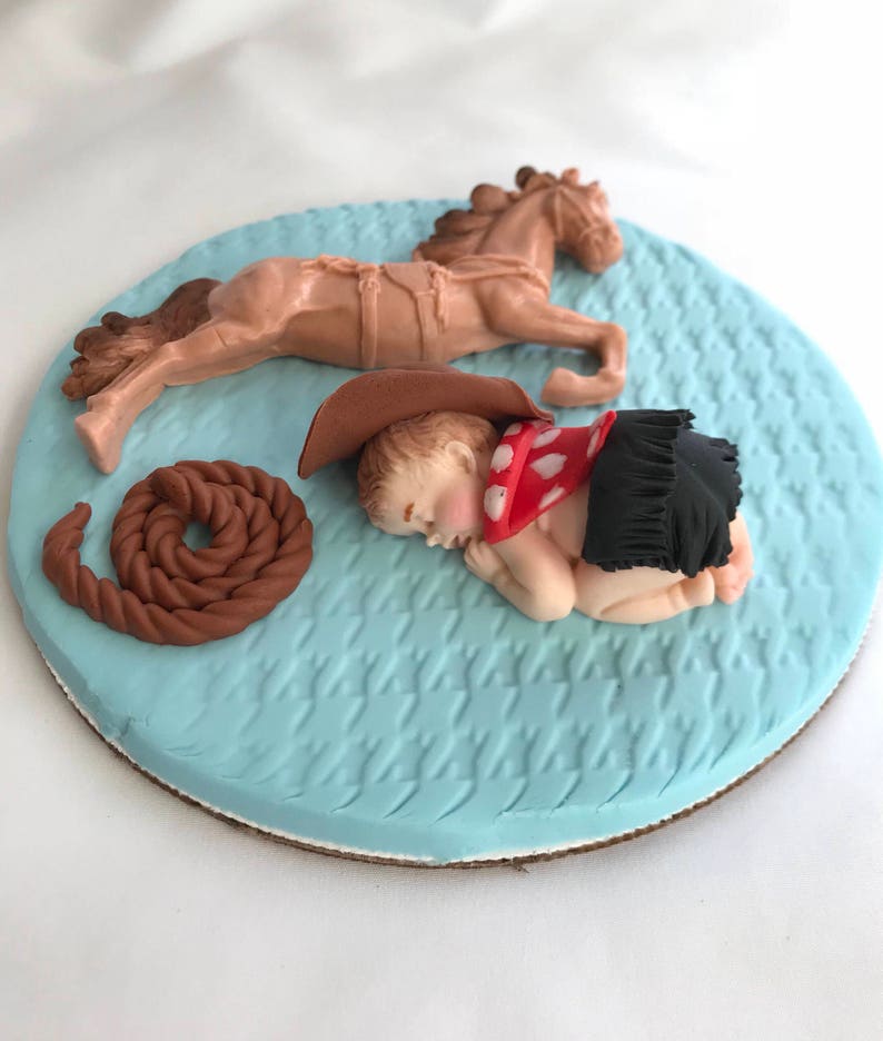 Baby cake topper Cowboy baby shower cake topper boy edible Etsy