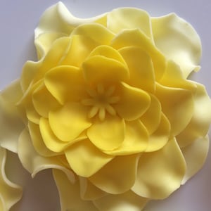 fondant flowers, 6pcs large Yellow Ombré,edible cake toppers, rose decorations vintage birthday bridal shower favors rustic country