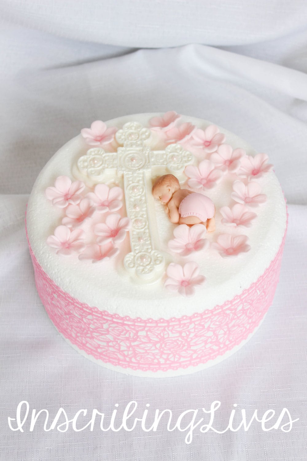 Baptism cake topper girl 20pcs Christening edible decorations Etsy