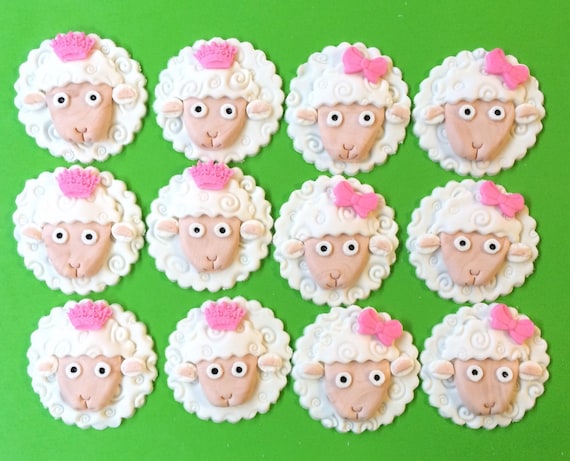 Lamb Cupcake Toppers 12pcs Sheep Baby Shower Decorations Etsy