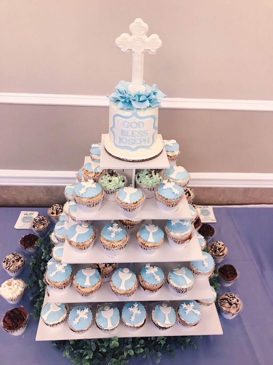 Paper & Party Supplies God bless plaque cake topper Christening fondant