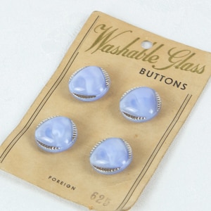 1950's Periwinkle Glass Buttons 1950's Periwinkle Glass Buttons