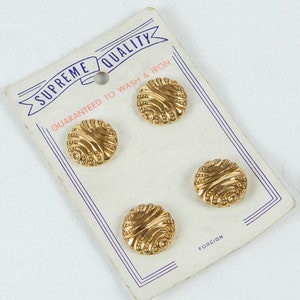 1950&#39;s Gold - Washable Glass Buttons  - on original card