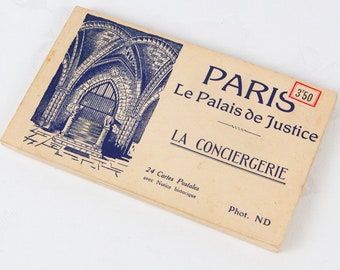 Vintage Postcard book – La Conciergerie Courthouse and Prison, Paris – 24 postcards