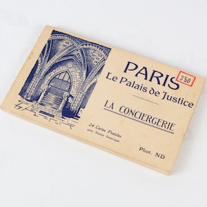 Livro de postais vintage – Tribunal e prisão de La Conciergerie, Paris – 24 postais