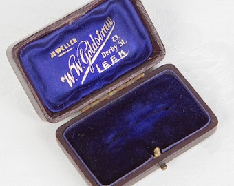 Antique Jewellery Box – Old Jewellers Brooch /Pin Box – Leek, Staffordshire