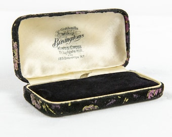 Vintage Velvet Bravingtons Jewellery Box | Necklace | Brooch | Pin | Bracelet | Tie Pin | London England