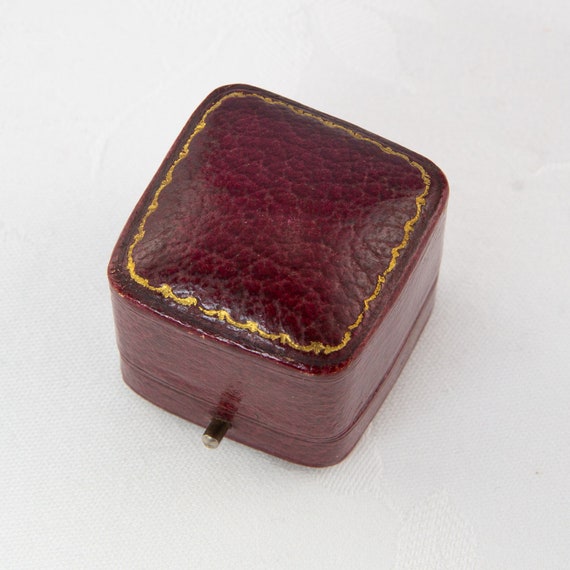 Vintage Red Leather Ring Box, Arther Kay & Bro, R… - image 5