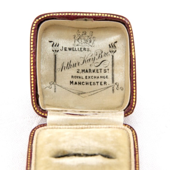 Vintage Red Leather Ring Box, Arther Kay & Bro, R… - image 3