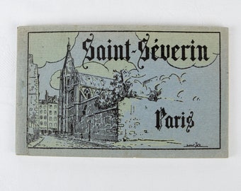 Vintage Postcard book Sainte-Severin Church, Paris – 15 postcards plus photograph