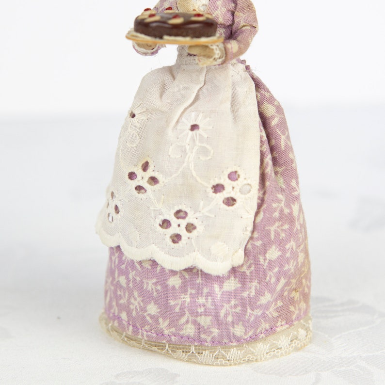 Vintage Wooden Peg Doll Handmade Victorian dress Baker Etsy