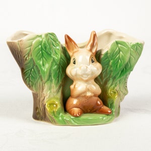 Vintage Eastgate Pottery Fauna Posy Vase with Rabbit, No 27
