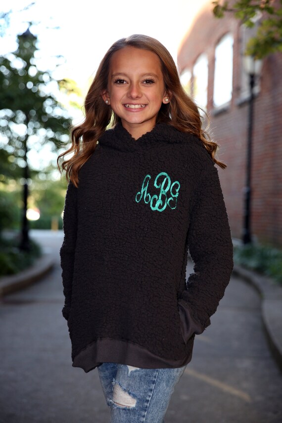 monogrammed sherpa hoodie