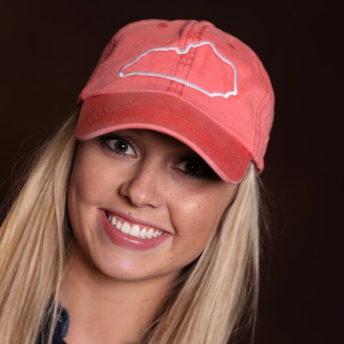 State Outline Monogram Hat Kentucky Personalized Dad Cap Etsy