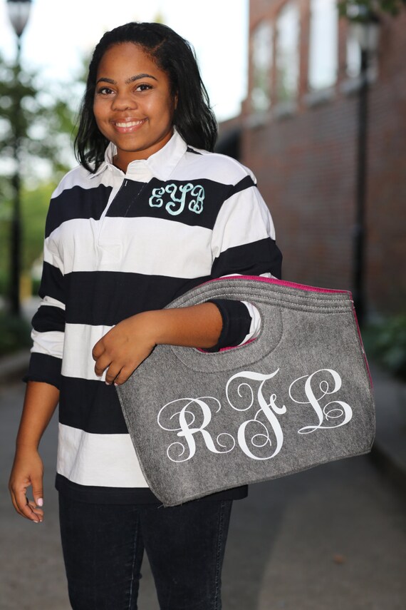 Monogram Rugby Shirt Preppy Womens Long 