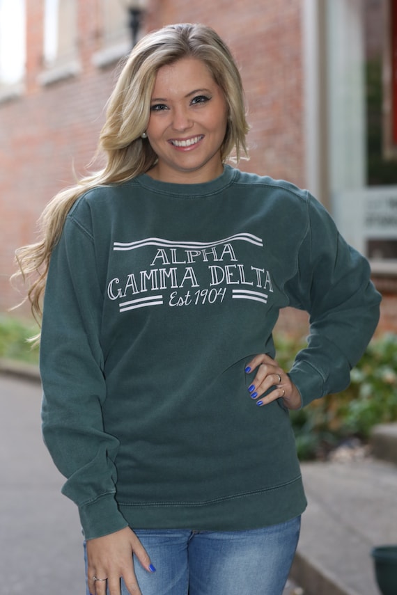 Alpha Gamma Delta Comfort Color Crewneck Sweatshirt Agd