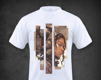 Cyberpunk Beauty tshirt! scifi girl tshirt fantasy shirt gaming clothing shirt gift him her tshirt fantasy movie tshirt starwars comic shirt